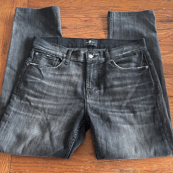 7 for all mankind Airweft Slimmy Como Jeans Black Faded Men’s Size 33 x 29 - Picture 16 of 16